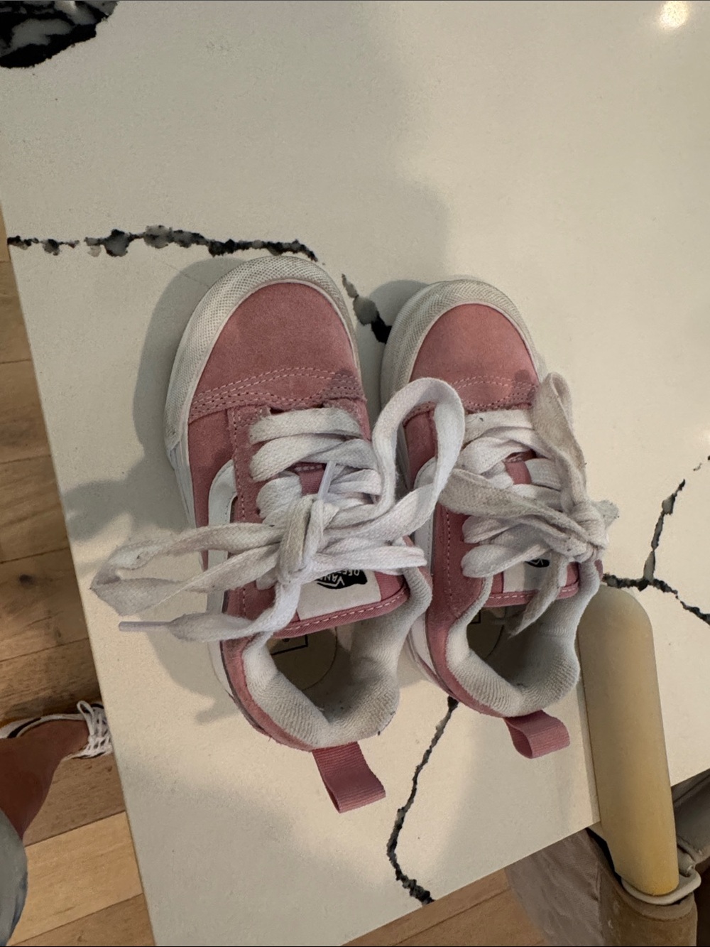 Vans Kids Pink Suede Low-Top Sneakers with White Accents